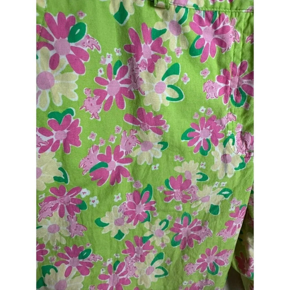 LILLY PULITZER Cropped Pants Size 4 Floral Animal Print Stretch Pockets Stretch - Picture 4 of 10